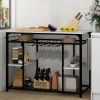 TOPMAX Counter Height Kitchen Dining Room Kitchen Island Prep Table with Glass Racks; Kitchen Rack with Large Worktop; Console Table for Living Room;