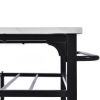 TOPMAX Counter Height Kitchen Dining Room Kitchen Island Prep Table with Glass Racks; Kitchen Rack with Large Worktop; Console Table for Living Room;